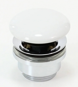 IB wastafelplug 1.1/4" keramische pop up waste met overloop glans wit 953265150